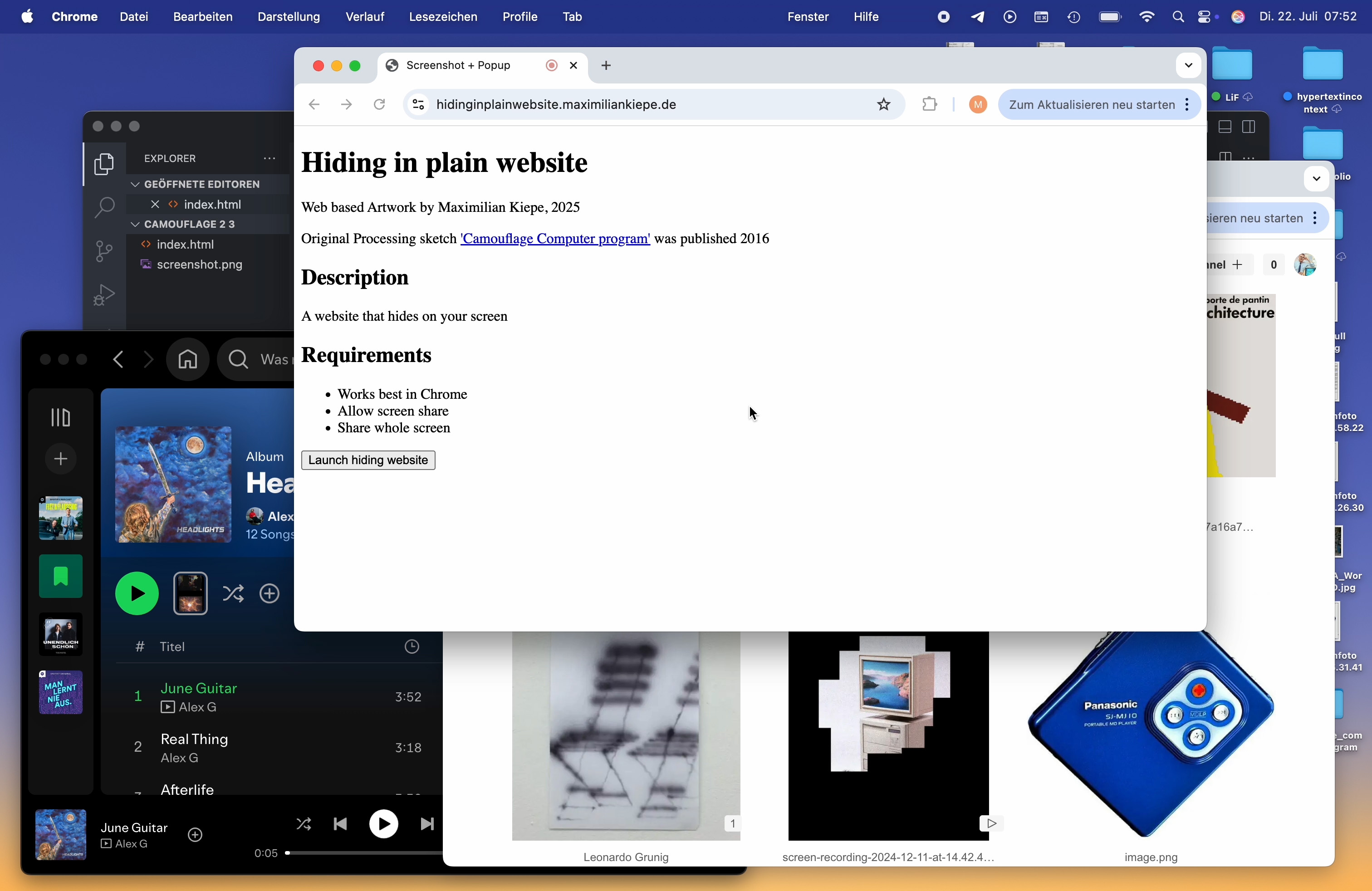 Hiding in plain website